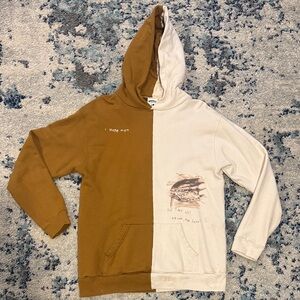 Two-Tone Brown and Cream Hoodie